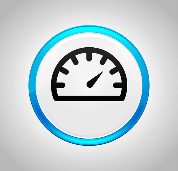 Speedometer gauge icon round blue push button - Foto, immagini