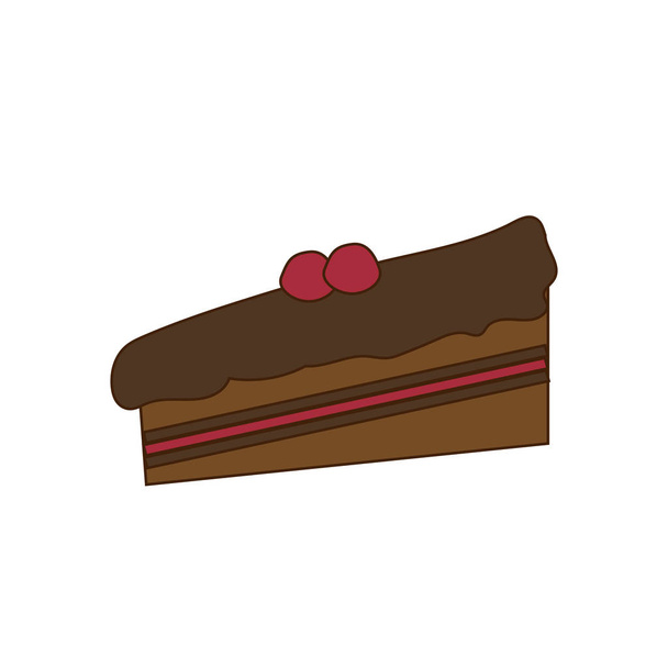 A piece of chocolate cake - Вектор,изображение