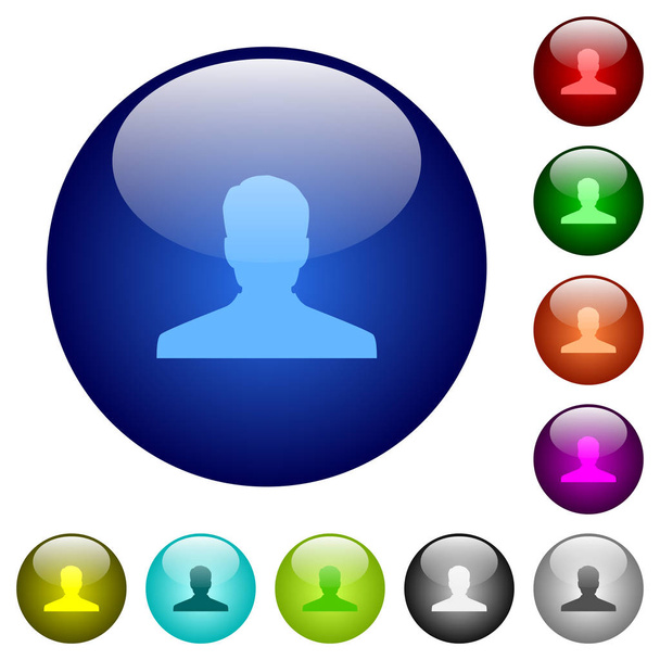 Anonymous avatar color glass buttons - Вектор, зображення