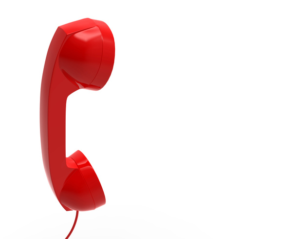 Telephone Handset Red Color, 3D Rendering - Photo, Image