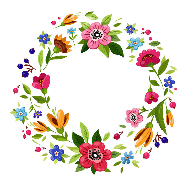 Vector flower frame. Template for greeting card - Vettoriali, immagini