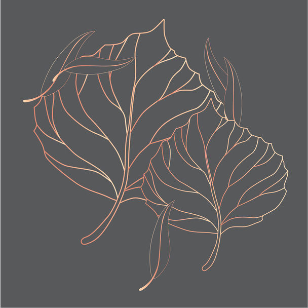 Print line sketch tree leaf vector illustration - Διάνυσμα, εικόνα