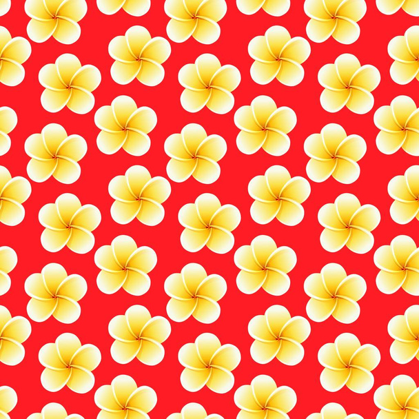 nahtlose plumeria Blumen. schöne tropische Dschungel Stoff Muster Hintergrund - Vektor, Bild