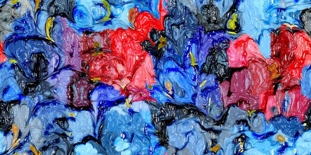 Renkli yağlıboya el boyaması resim illüstrasyon: tuval üzerine soyut doku, arka plan (Yüksek çözünürlüklü 2d Cg illüstrasyon) - Fotoğraf, Görsel