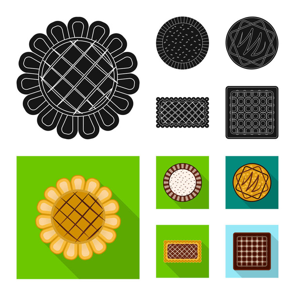 Vector design of biscuit and bake icon. Set of biscuit and chocolate stock symbol for web. - Vettoriali, immagini
