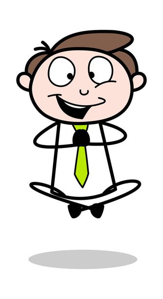 Meditatie poses-Office zakenman werknemer cartoon vector Il - Vector, afbeelding