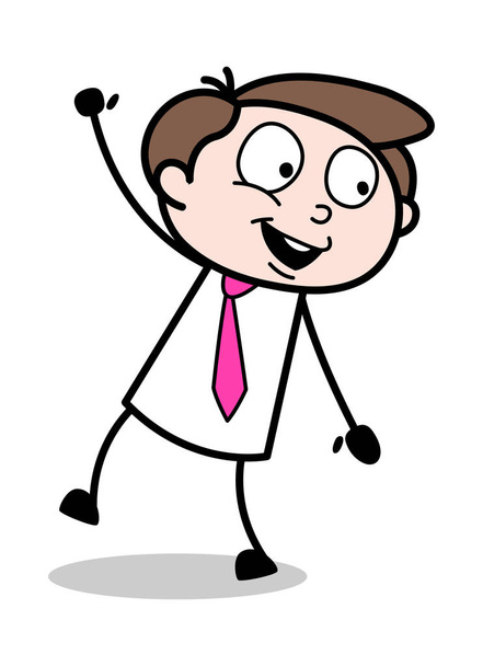 Pose dansante - Homme d'affaires de bureau employé dessin animé vecteur Illust
 - Vecteur, image