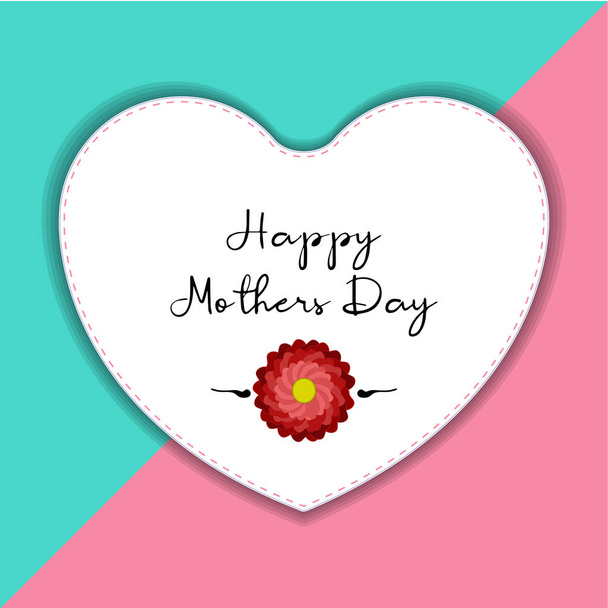 Heart shape with a flower. Happy mother day - Vetor, Imagem