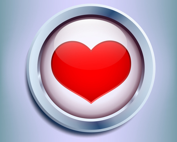 Button with a heart inside - Zdjęcie, obraz