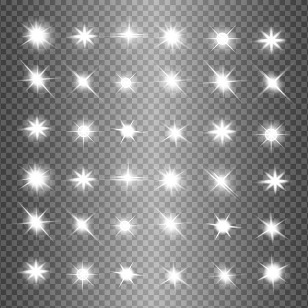 Witte gloeiende licht ontploft - Vector, afbeelding