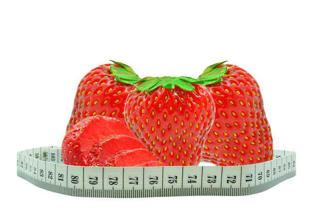 Strawberries and meter - Φωτογραφία, εικόνα