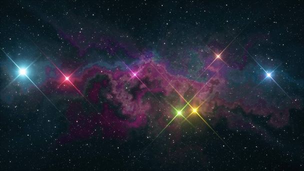 hét szivárvány színes csillag ragyog lágy köd éjszakai égbolt illusztráció háttér új minőségi természet festői hűvös színes szép fényt Stock Image - Fotó, kép