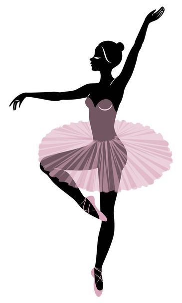 Silhouette d'une jolie dame, elle danse le ballet. La fille a une belle silhouette. Ballerine féminine. Illustration vectorielle
. - Vecteur, image