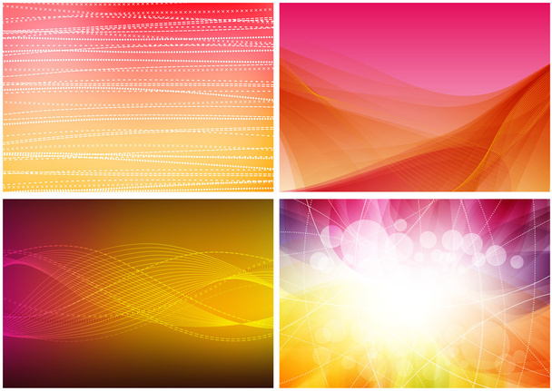 Red - orange - purple abstract modern vector background set - Vector, Image
