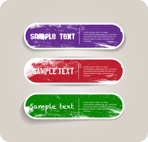 Three vector grungy paper stickers - Vector, Image