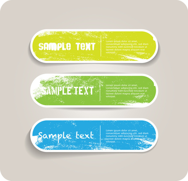 Three vector grungy paper stickers - Vector, afbeelding
