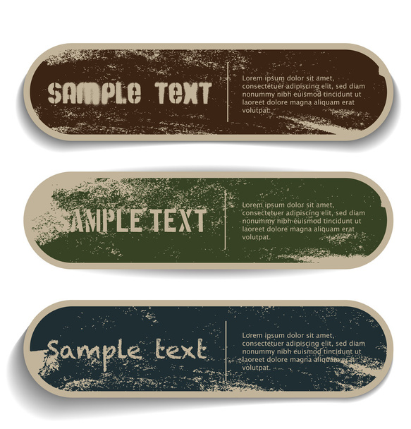 Three vector grungy paper stickers - Vector, Image