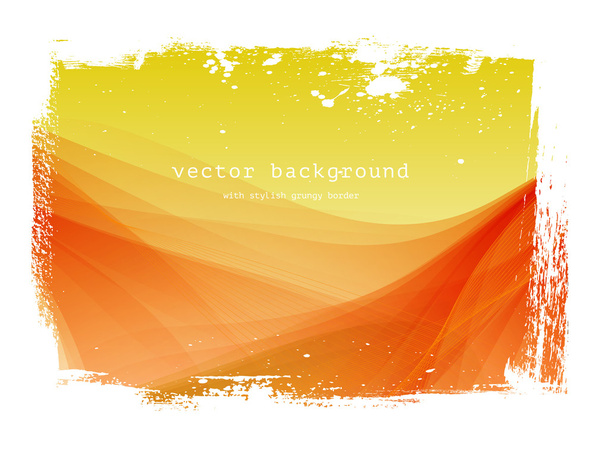 黄色 - 汚れたボーダーと赤いベクトル滑らかな波状の背景 - ベクター画像