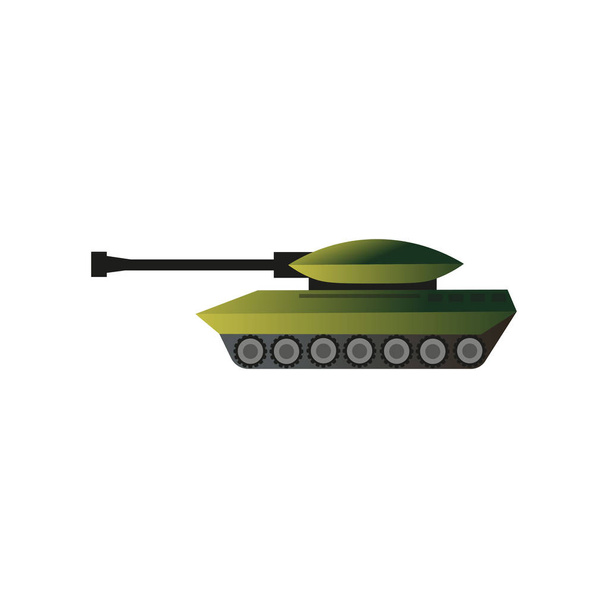 Green camo military war tank, kill machine - Διάνυσμα, εικόνα