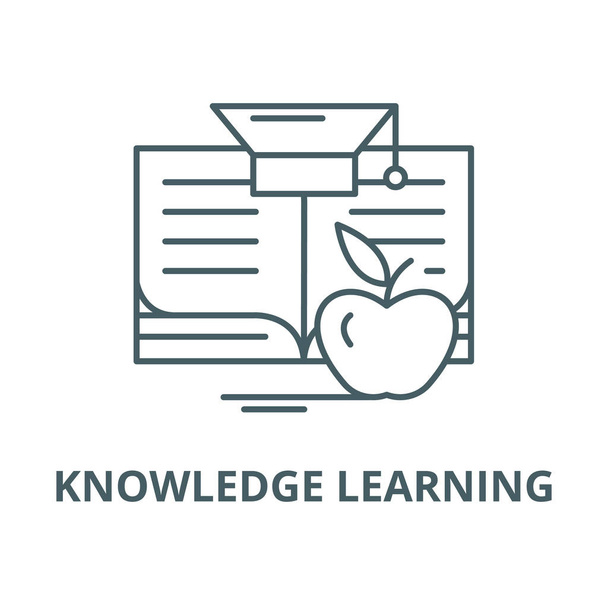 Knowledge learning vector line icon, linear concept, outline sign, symbol - Vektör, Görsel