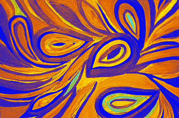 Moderní spirála pozadí v modrém a oranžovém vzorku - Fotografie, Obrázek