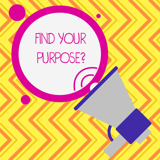Escrever nota mostrando Find Your Purpose pergunta. Foto de negócios mostrando a razão para algo é feito ou para o qual existe
. - Foto, Imagem