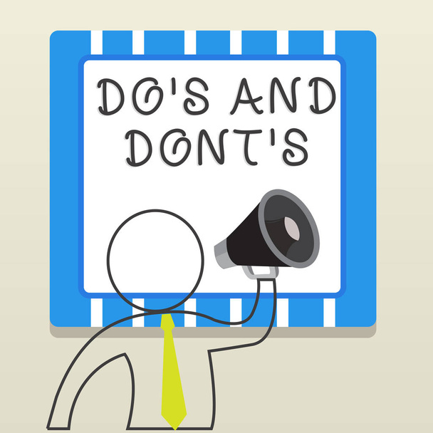 単語の書き込みテキスト Do S Is と Dont S Is. いくつかの活動に関するルールや習慣を助言するためのビジネスコンセプト. - 写真・画像