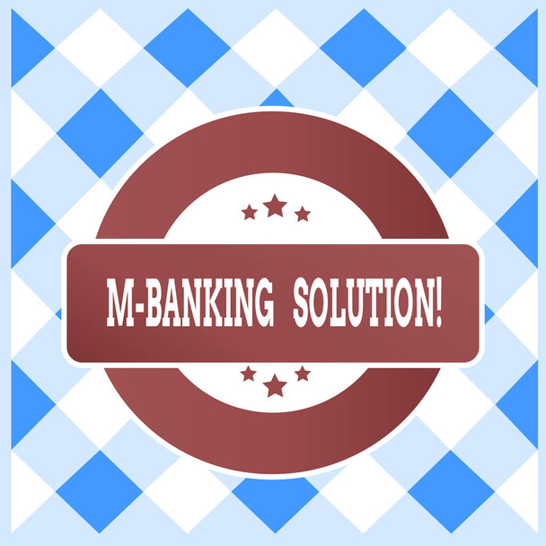 Signo de texto que muestra la solución M Banking. Foto conceptual accedida a la banca a través de una aplicación en el teléfono inteligente
. - Foto, imagen
