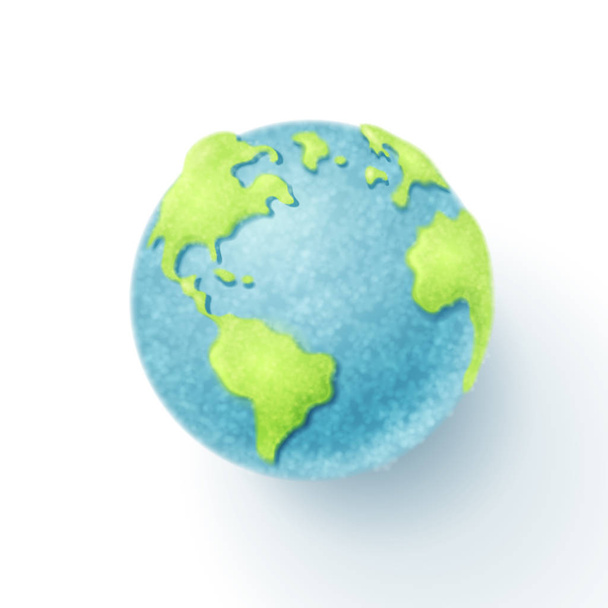 Needle felting of Earth, world sustainable environment concept - Vector, Image