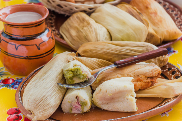 Mexican tamales filed corn dough, Spicy food in Mexico - Photo, Image