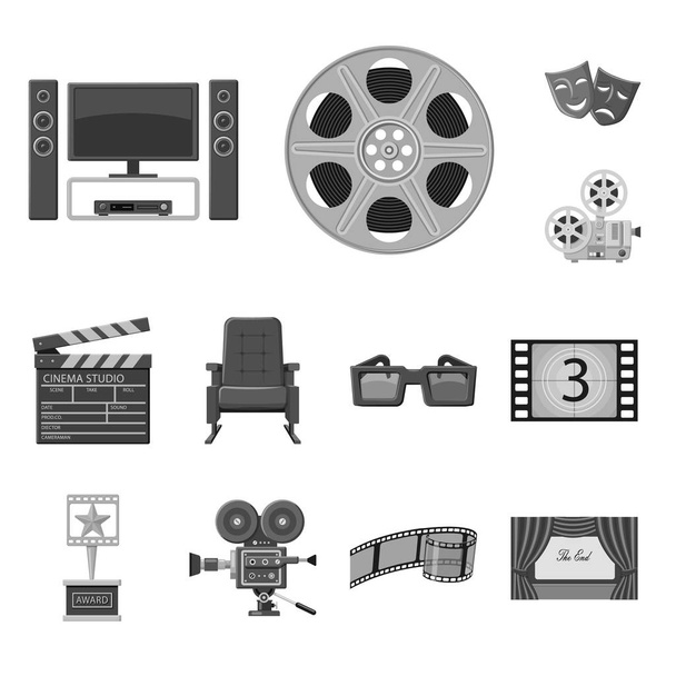 Vector design of cinematography and studio symbol. Collection of cinematography and filming vector icon for stock. - Vektor, obrázek