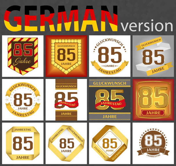 Duitse set van nummer 85 templates - Vector, afbeelding