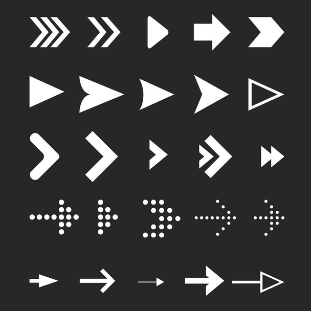 Arrow Icon vector Set. Vector pointers icons for web navigation design elements. Vector illustration EPS 10 - Vecteur, image