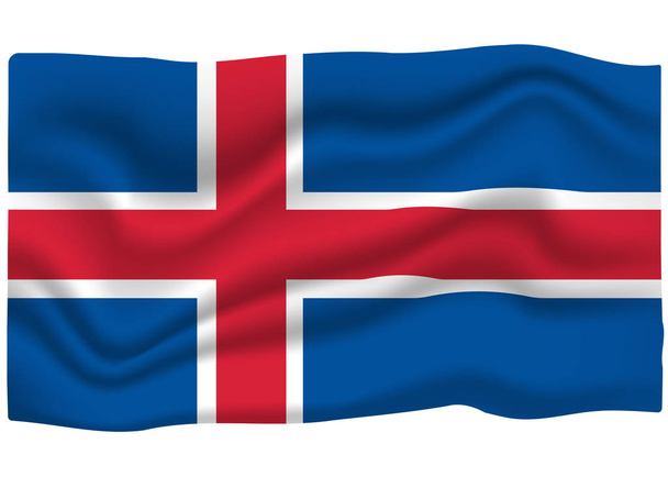 Σύμβολο σημαίας Ισλανδίας. Σημαία εθνικής σημαίας. Εικονογραφία διάνυσμα κινουμένων σχεδίων - Διάνυσμα, εικόνα