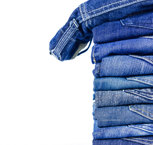 джинсы Джинсы изолированы на белом фоне. - Фото, изображение