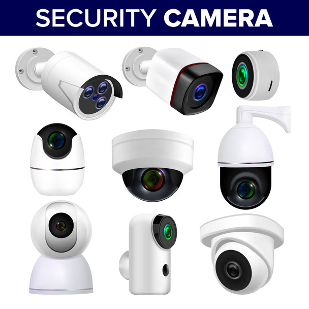 Videó felügyeleti biztonsági kamerák beállítása Vector - Vektor, kép