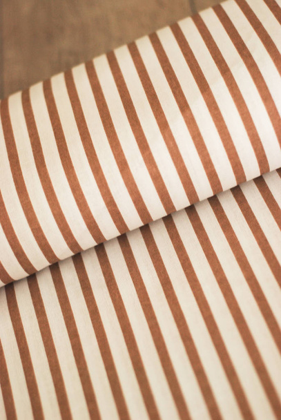 texture of white fabric with vertical stripes - Photo, Image