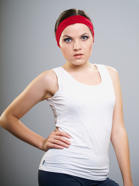 ruházat a fitness-vonzó fiatal nő - Fotó, kép