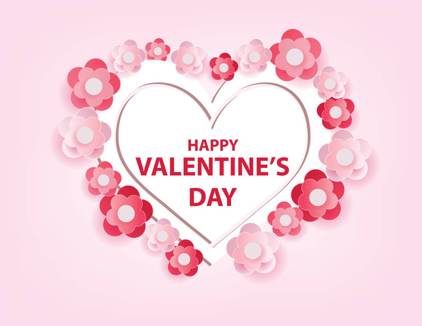 Happy valentine's day. Object background with holiday. Concept v - Вектор,изображение