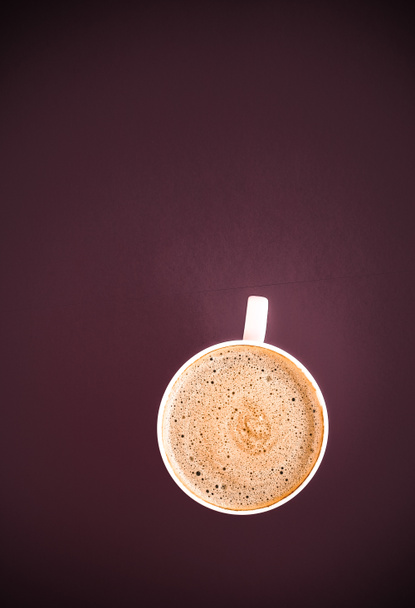 Koffie in de ochtend, flatlay achtergrond met copyspace - Foto, afbeelding