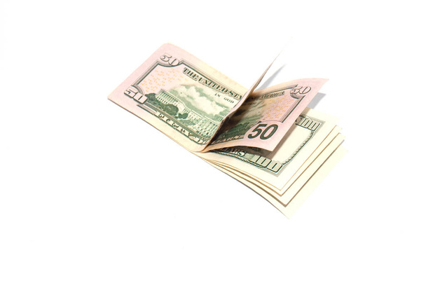 Χρήματα σε λευκό φόντο με χώρο για αντιγραφή, απομόνωση - Φωτογραφία, εικόνα