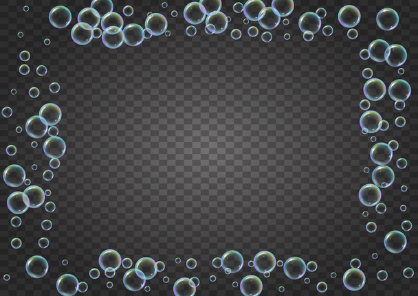 Bubble background with shampoo foam and detergent soap. - Vector, Image