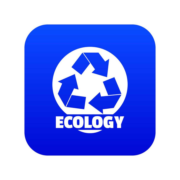 Recycling icon blue vector - Vektor, kép