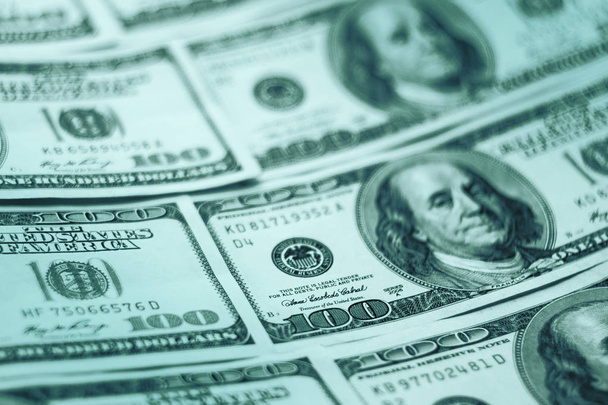 Closeup American dollars banknotes background - Photo, Image