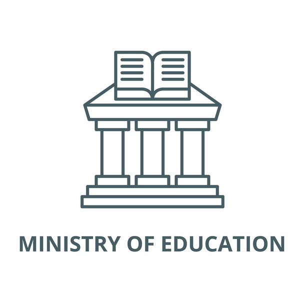 Ministry of education vector line icon, linear concept, outline sign, symbol - Wektor, obraz
