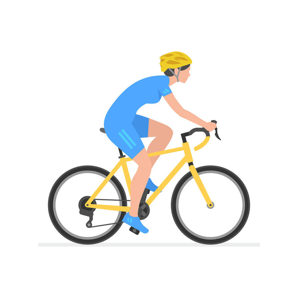 Woman riding bike. isolated on white background - Vector, Image