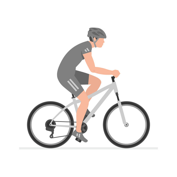 Мужчины на велосипеде. изолированные на белом фоне
 - Вектор,изображение