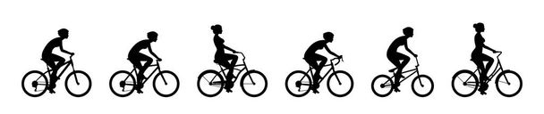 Conjunto de bicicletas para mujer. aislado sobre fondo blanco
 - Vector, Imagen