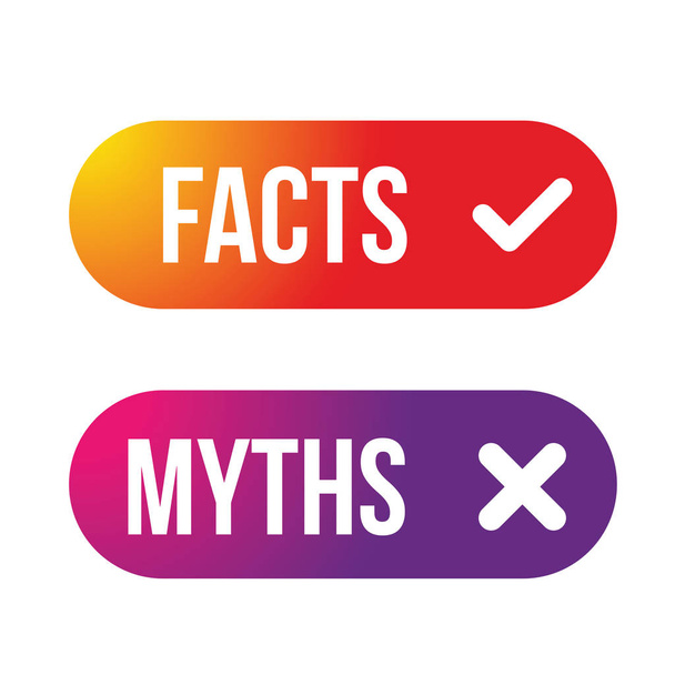 Mythen Fakten Zeichen Taste Vektor - Vektor, Bild