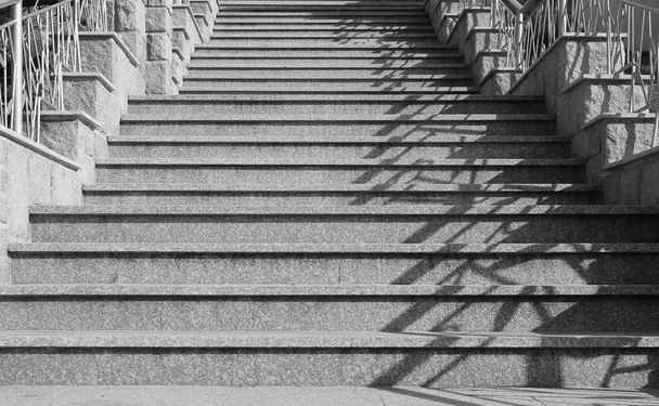 black and white photo of old stairs  - Photo, Image